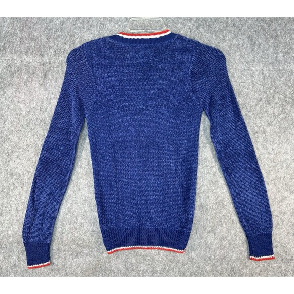 Vintage Jantzen Sweater Women Small Blue V-Neck Varsity - Picture 4 of 8